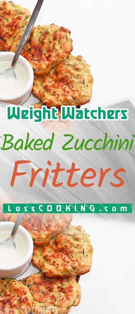 Weight Watcher S Baked Zucchini Fritters In 2020 Zucchini Fritters Baked Zucchini Fritters