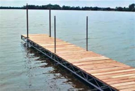 Aluminum Dock 16' Long Section with Cedar Decking | Boat World
