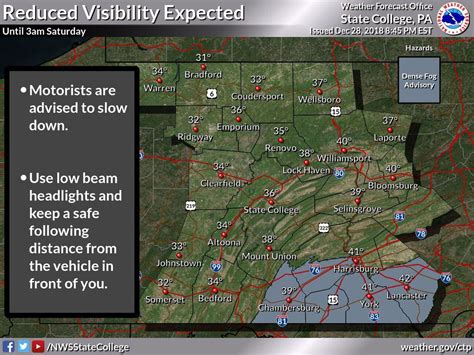 Dense Fog Advisory Issued For South Central Pa