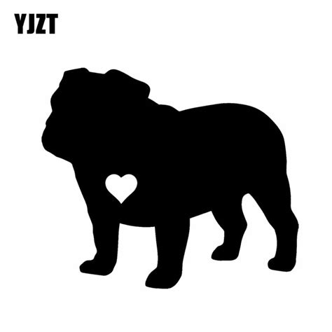 Yjzt 14cm121cm Adopt Material Vinyl Car Sticker English Bulldog Heart