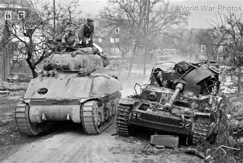 Up Armored M4a1 Remagen 1945 World War Photos