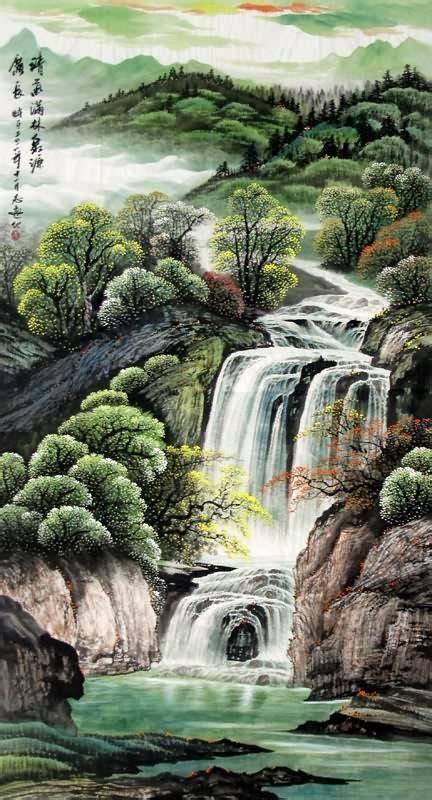 Chinese Waterfalls Chinese Waterfall Painting 1137002 97cm X 180cm