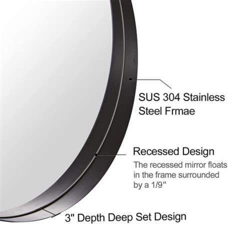 Andy Star 30 Inch Circle Mirror 3 In Deep W Stainless Steel Metal