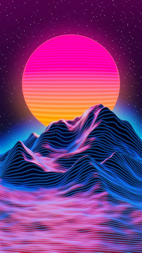 Neon Sunset Animated Wallpaper Carrotapp