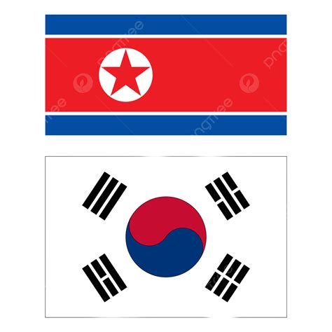 North And South Korea Flags Pyongyang Pyongyang Communist Democratic