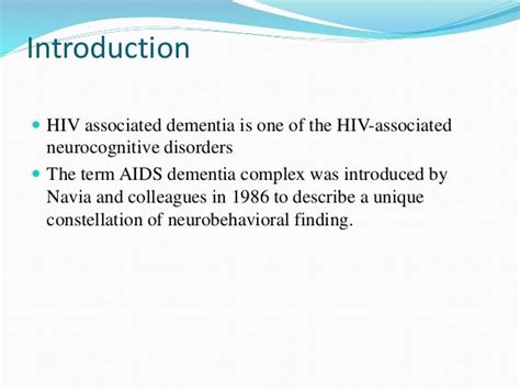 Hiv Associated Dementia Aids Dementia Complex