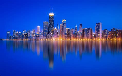 2560x1600 Chicago Lake Michigan Skyscraper Reflection 2560x1600 Resolution Wallpaper, HD City 4K ...