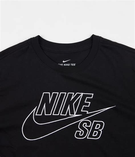 Nike Sb Embroidered Logo T Shirt Black White Flatspot