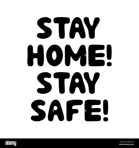 Stay Home Stay Safe Motivational Quote Cute Hand Drawn Bauble