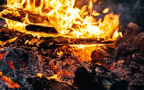 Download Wallpaper 3840x2400 Bonfire Fire Flames Coals Ash