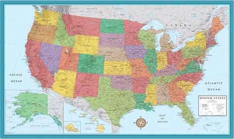 48x78 Huge United States Usa Classic Elite Wall Map Laminated Ebay
