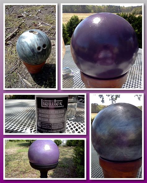 Re Purposed An Old Bowling Ball Into A Gazing Ball For My Yard