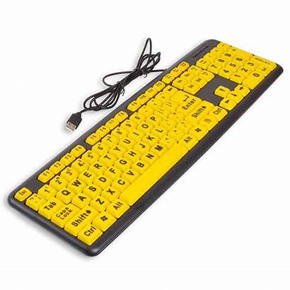 Keyboard Impaired Visually Yellow Keyboards Key Keys