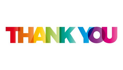 The Word Thank You Vector Banner With The Text Colored Rainbow