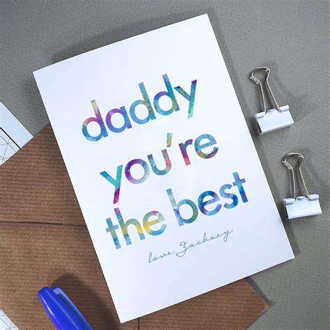 Daddy Youre The Best Personalised Fathers Day Card By Rich Little