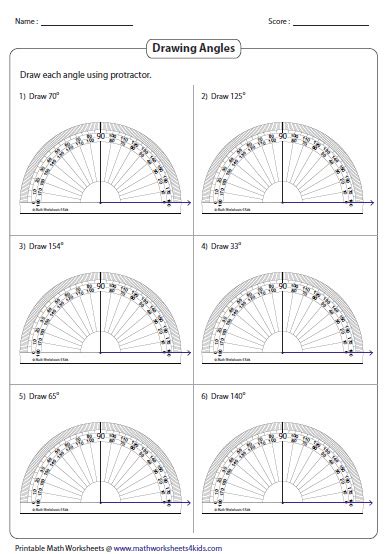 Measuring Angles Protractor Worksheets