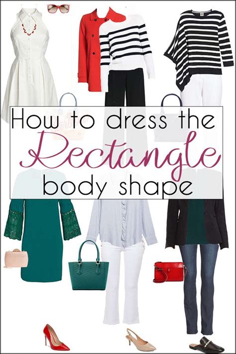How To Dress The Rectangle Body Shape For Women In White Black And Red