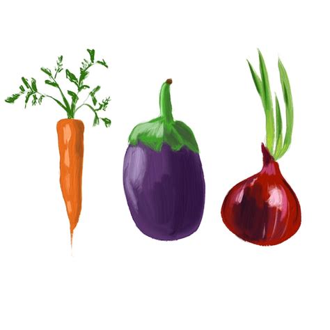 Premium Photo Vegetables Are A Hand Drawn Set Carrot Isolated