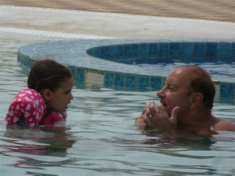 Ava And Grandpa Enjoy The Pool At The Hilton Garden Inn South Padre