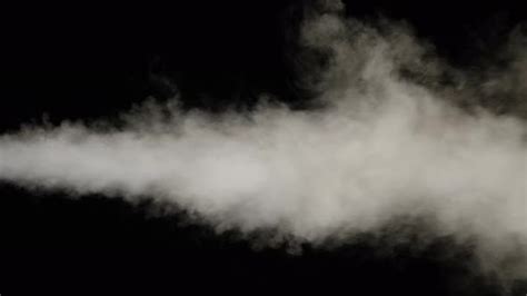 Water Vapor White Jet Of Vapour Steam Under Pressure On Black
