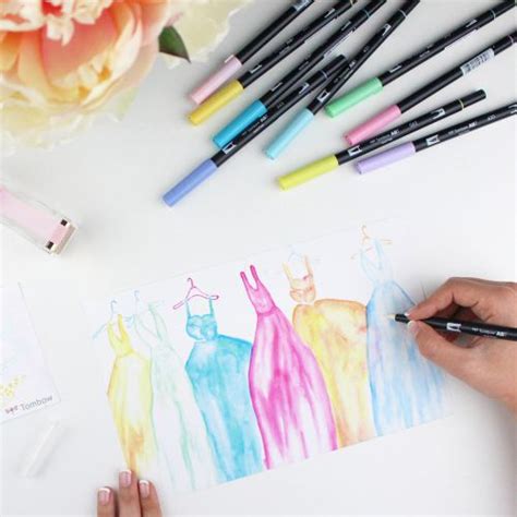 Buy Tombow Abt Dual Brush Pen 2 Tips Primary Assorted Colours Pack 18