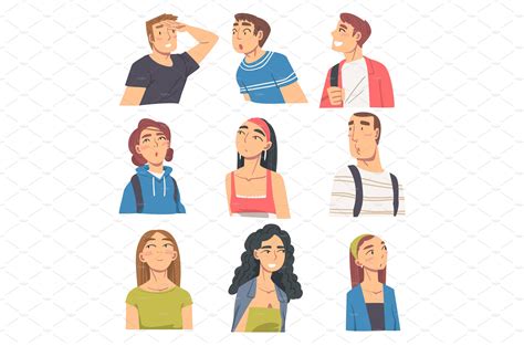 People Looking In Different Pre Designed Vector Graphics ~ Creative