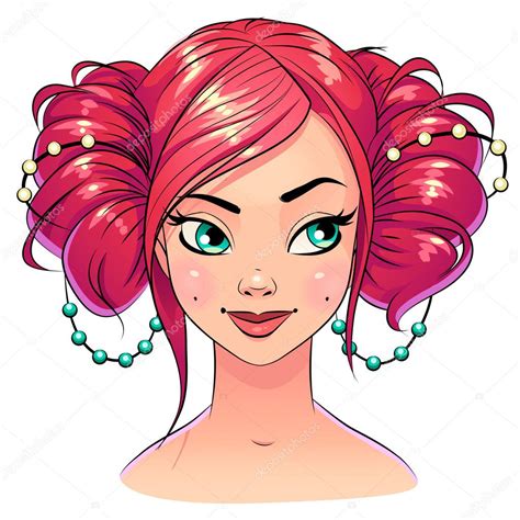 Art Beautiful Hair Style Girl Portrait Bright Pastel