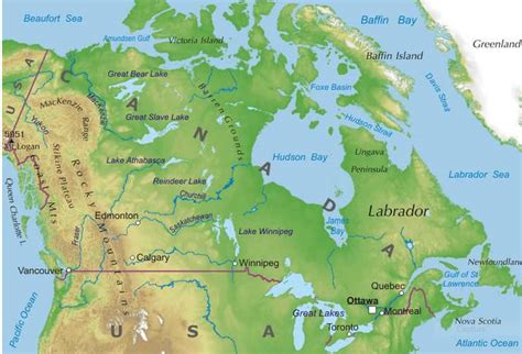 Lage von kanada innerhalb nordamerikas und der welt. Kanada - Landesinformationen und Übersicht
