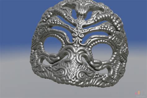 3d Printable Model Intricate See Through Venetian Mask