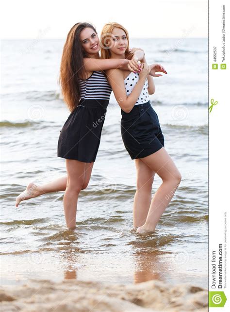 Best Friends On The Beach Stock Image Image Of Breeze