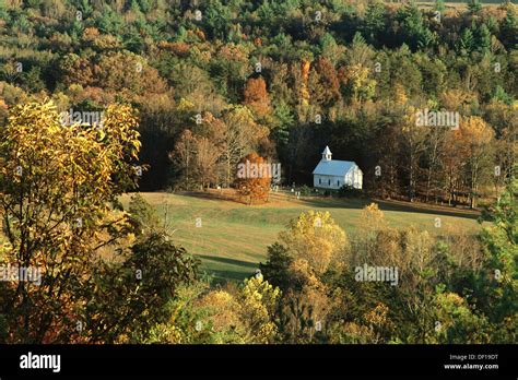 Methodist Church Cades Cove In Fall Great Smoky Mountains National