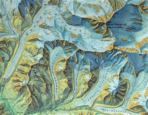Beautiful Maps Photo Mount Everest Cartography Map Topographic Map