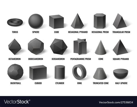 Realistic 3d Basic Shapes Sphere Shape Royalty Free Vector