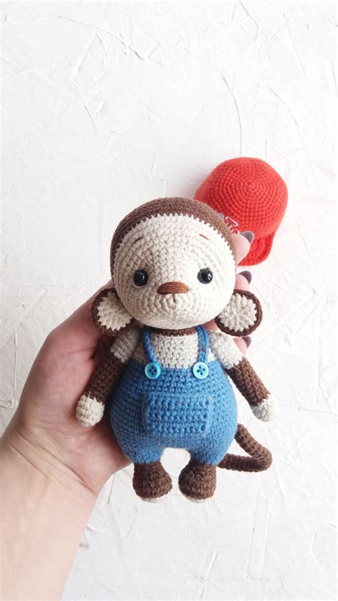 Monkey toy Monkey plush Monkey boy Monkey in cap Cute | Etsy | Crochet monkey, Monkey doll 