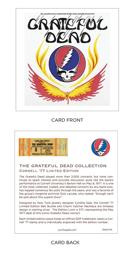Limited Edition Cornell 77 Designs By Cynthia Gale Grateful Dead