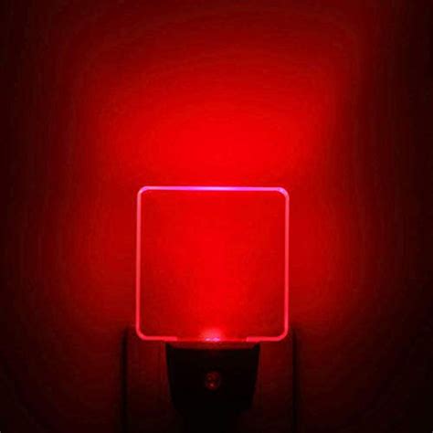 Sleep Aid Red Led Night Light Plug In With Dusk To Dawn Auto Sensor