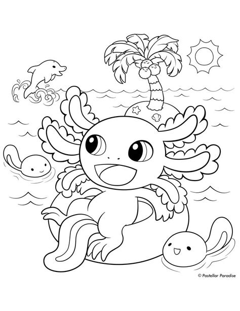 Axolotl Coloring Pages To Print Free Printable Templates