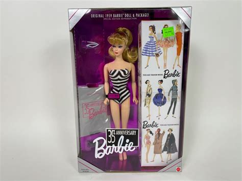 35th anniversary barbie 1959 barbie doll and package special edition reproduction new in box doll