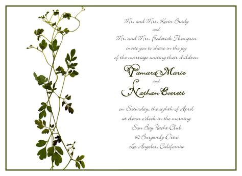 Ivy Theme Wedding Invitation Sample Set