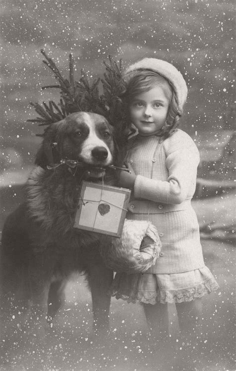Vintage Children Celebrating Christmas 1900s Monovisions Black