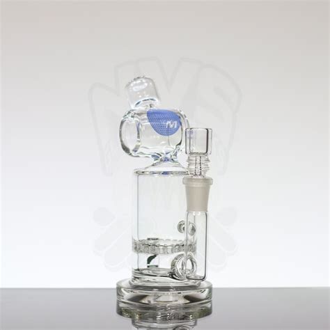 Mav Barrel Neck Ratchet Bubbler Blue Mpft NVS Glassworks