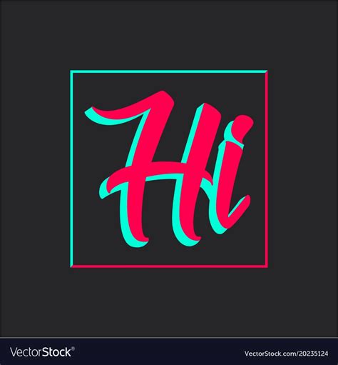 Hi Logo Design Trendy Creative Royalty Free Vector Image