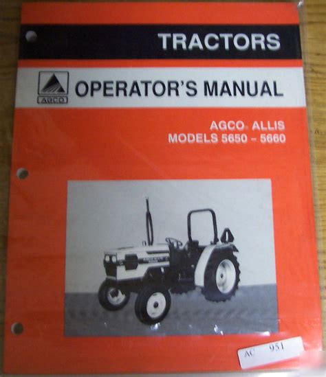 Agco Allis 5650 5660 Tractor Operators Manual