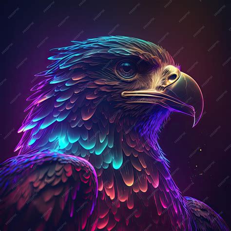 Premium Photo Abstract Neon Light Eagle Artwork Design Digital Art