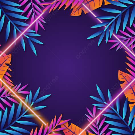 Neon Tropical Leaves Cool Background Tropical Neon Tropical
