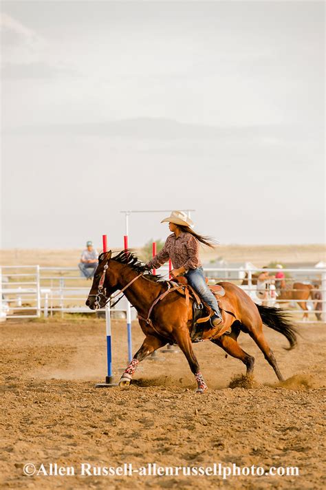Rocky Boy Rodeo Indian Teenager Competes In Pole Bending On Rocky Boy