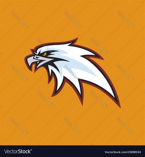Eagle Head Yellow Background Logo Design Vector Image