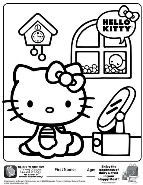 Mcdonalds hello kitty sanrio hello kitty glasses happy toy mint 2018 malaysia. McDonalds Happy Meal Coloring Page Sheet Hello Kitty Kids ...