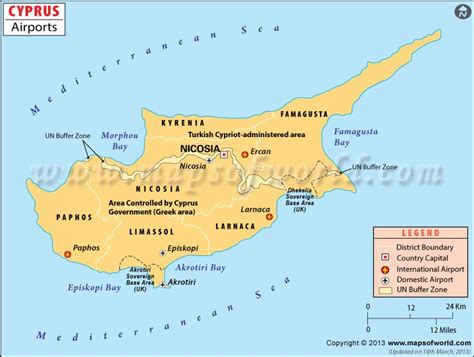 Airports In Cyprus Cyprus Airports Map