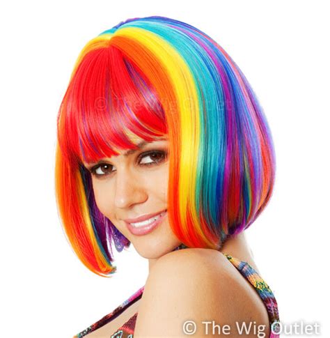 Deluxe Rainbow Bob Deluxe Costume Wig By Allaura The Wig Outlet